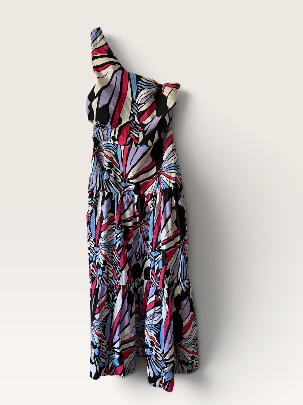 ANTHROPOLOGIE MAEVE ONE SHOULDER PRINTED MIDI DRESS NWT SIZE 12 - Picture 7 of 16